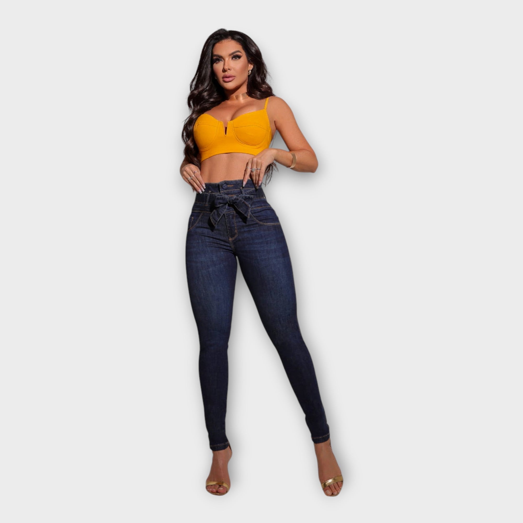 Lucie Bezkonkurenčněelegantní Džíny S Vysokým Pasem