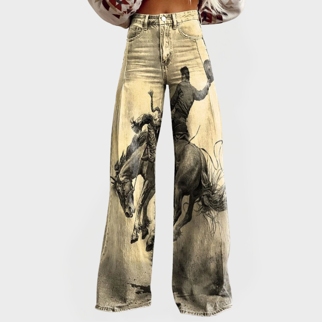 Alice Sofistikovaná Džíny Širokého Střihu Westernového