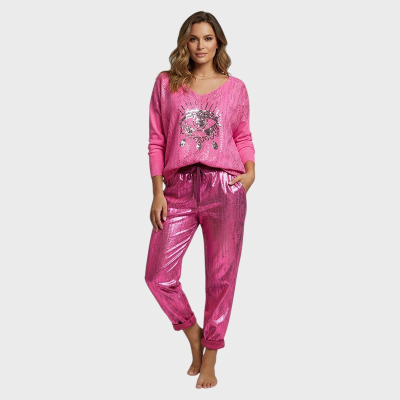 Mira | Třpytivý svetr s motivem oka