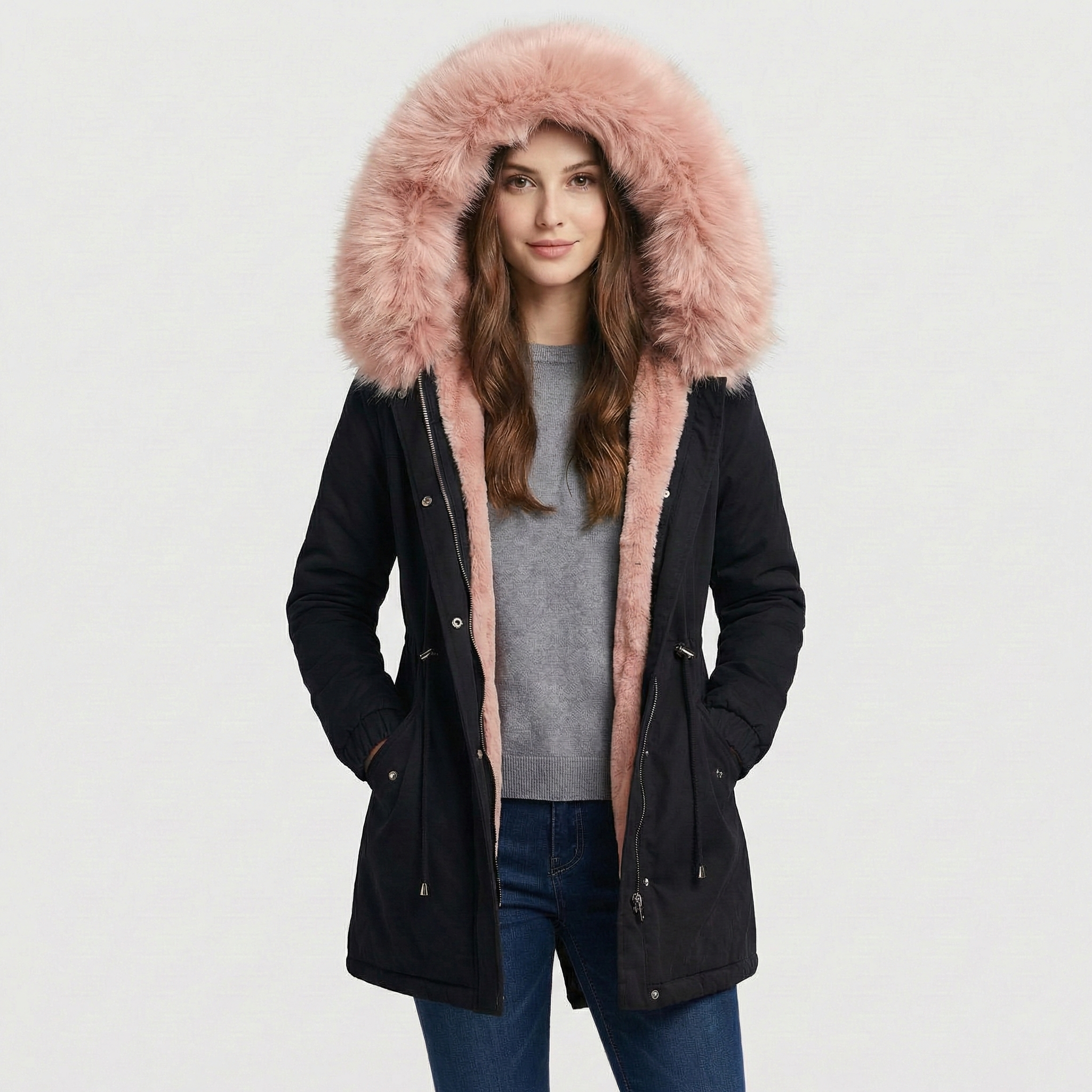 Adela | Parka s akcentem z umělé kožešiny