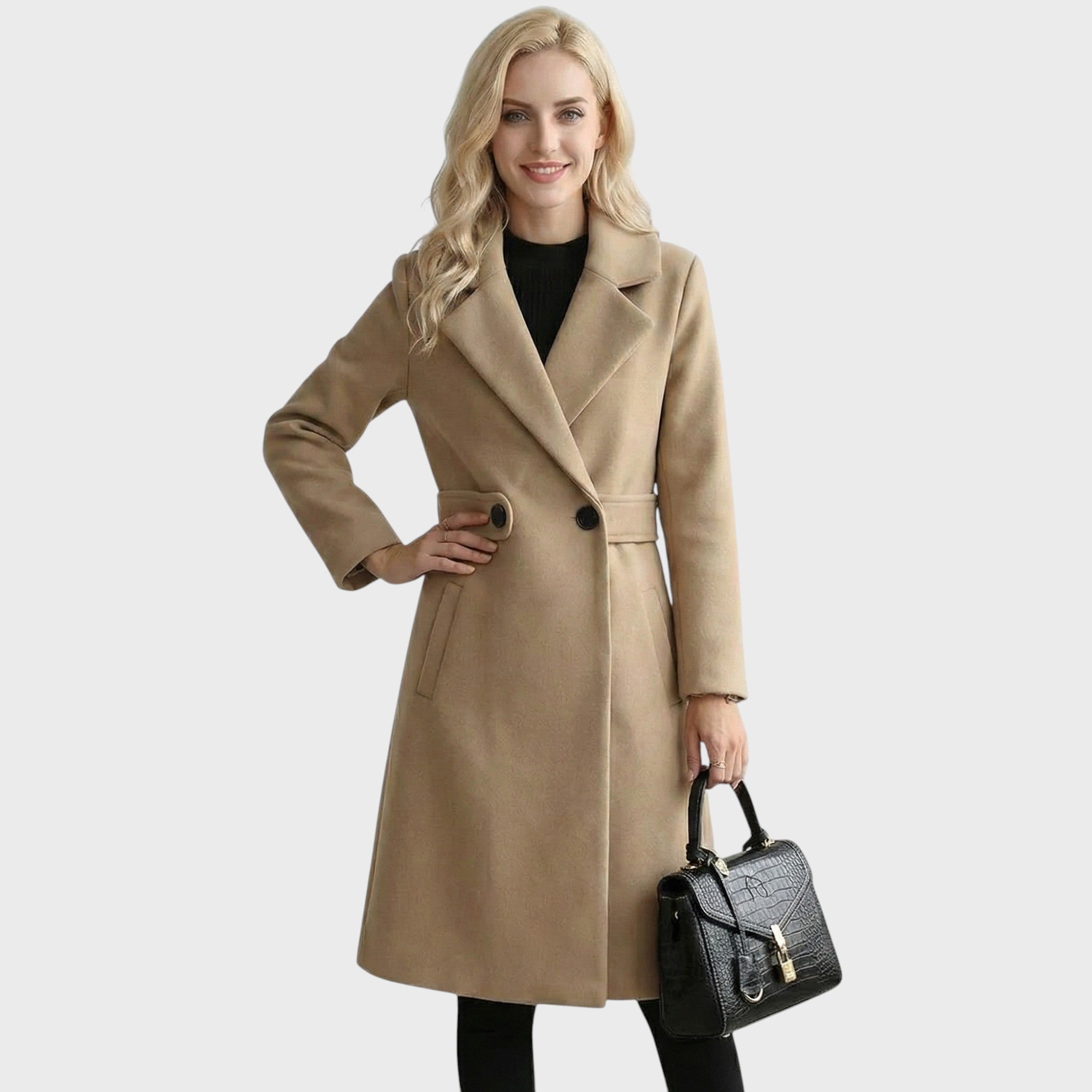 Clara - Vlněný kabát s páskem