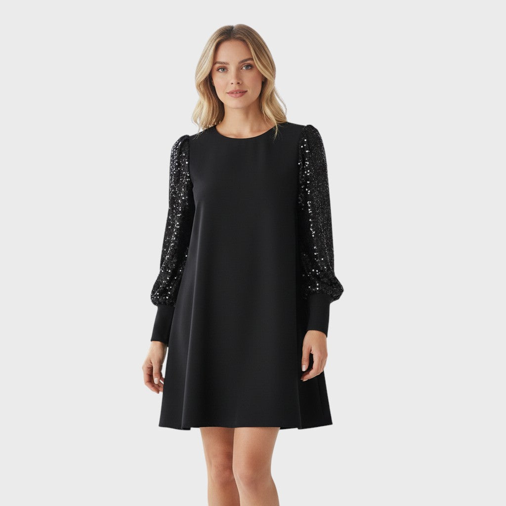 Elena | Koktejlové šaty s flitrovými rukávy